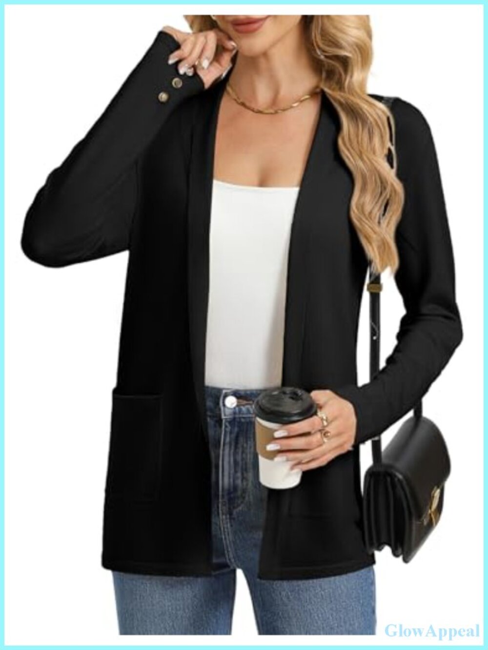 Womens Long Cardigan Business Casual Lightweight Wrinkle Resistant